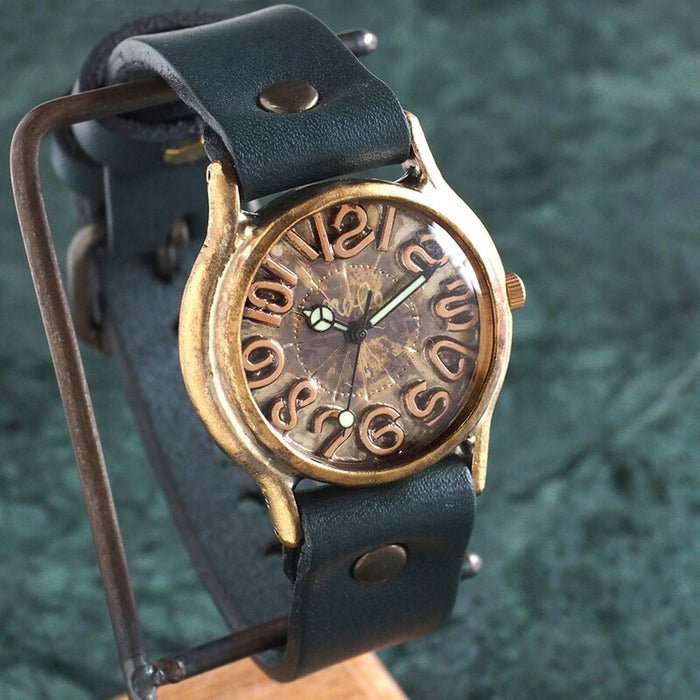 Watanabe Koubou Handmade Watch “Plain-BC” Copper Index Men's Brass [NW-352C] 