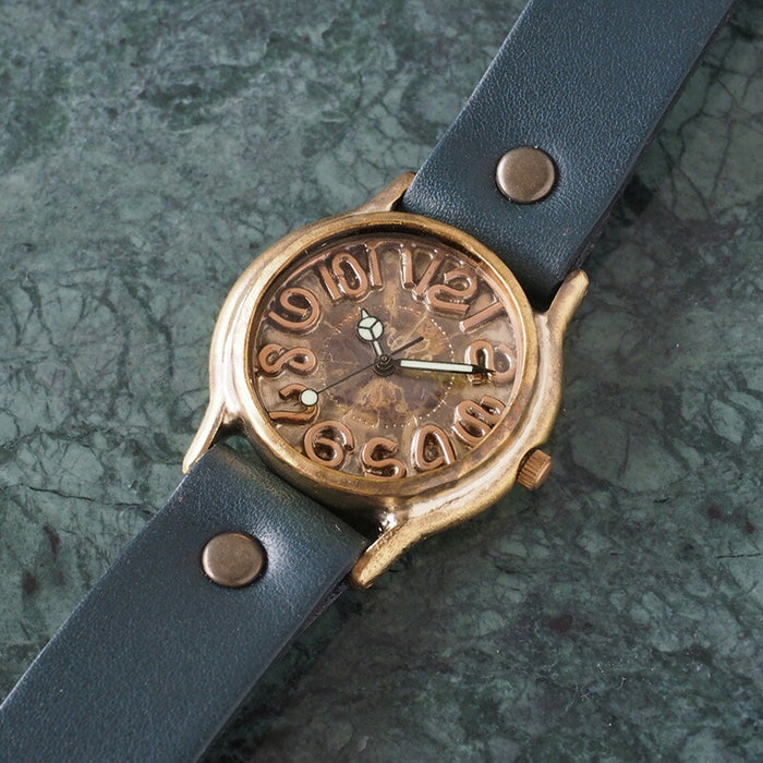 Watanabe Koubou Handmade Watch “Plain-BC” Copper Index Men's Brass [NW-352C] 