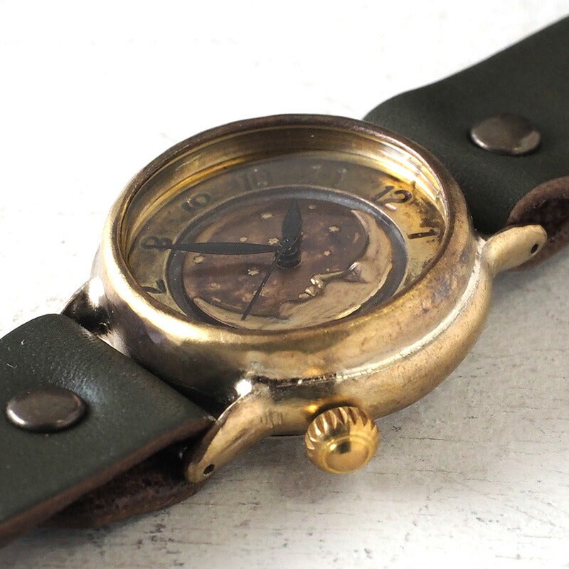 渡辺工房 手作り腕時計 “Crescent Moon-MB” メンズブラス [NW-352CM]