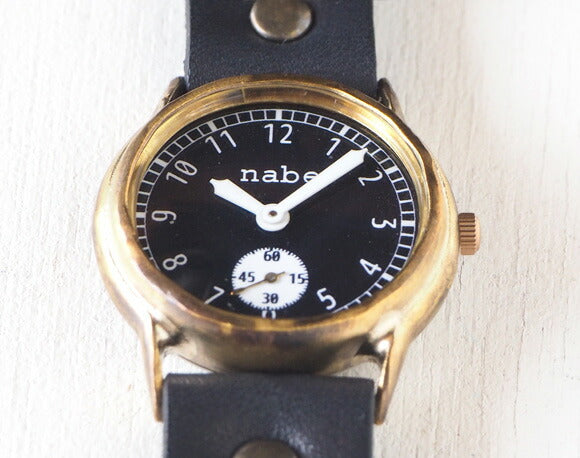渡辺工房 手作り腕時計 “Plain-SSP” スモールセコンド 黒文字盤 [NW-352SSP]