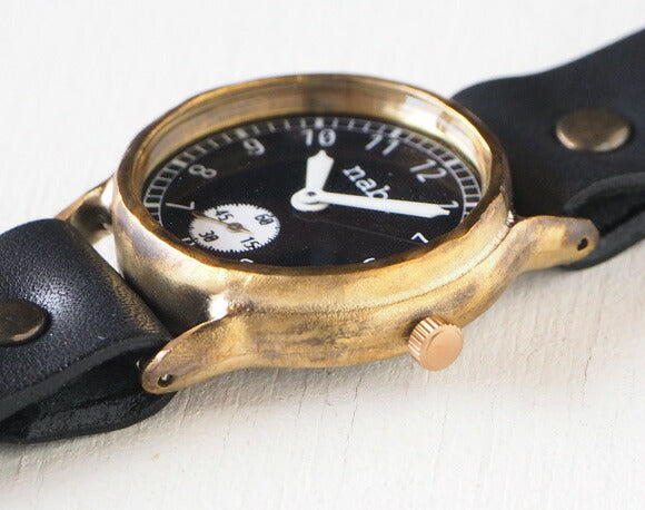 渡辺工房 手作り腕時計 “Plain-SSP” スモールセコンド 黒文字盤 [NW-352SSP]