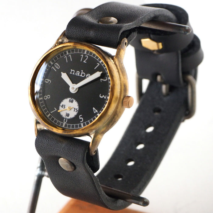 Watanabe Kobo 手工手錶“Plain-SSP”小秒針黑色錶盤 [NW-352SSP] 