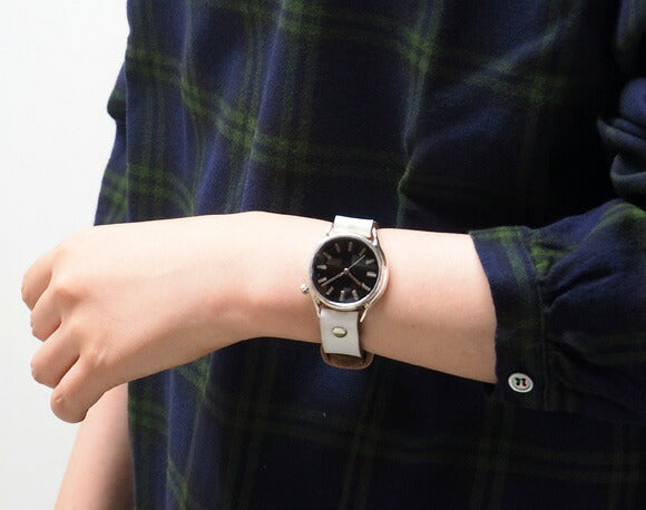 渡辺工房 手作り腕時計 “Plane-S”メンズシルバー バーインデックス 黒文字盤 [NW-352SV]