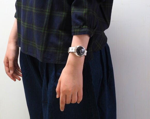 Watanabe Kobo 手工手錶 “Plane-S” 男士銀色 Bar Index 黑色錶盤 [NW-352SV] 