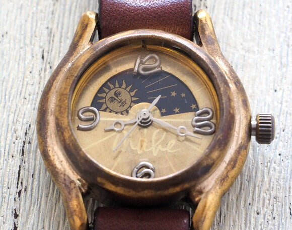 渡辺工房 手作り腕時計 レディースブラス シルバー数字 SUN＆MOON [NW-362SM]