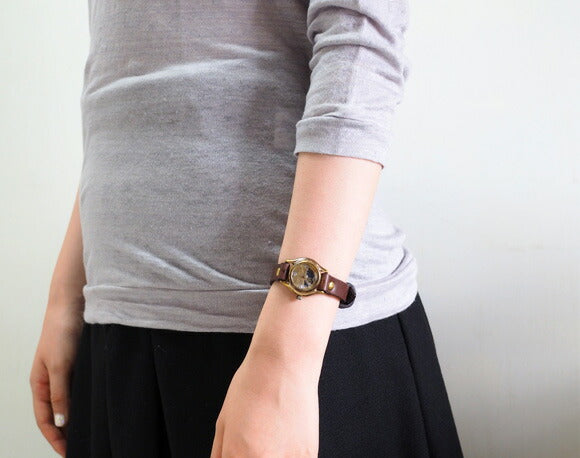 渡辺工房 手作り腕時計 レディースブラス シルバー数字 SUN＆MOON [NW-362SM]