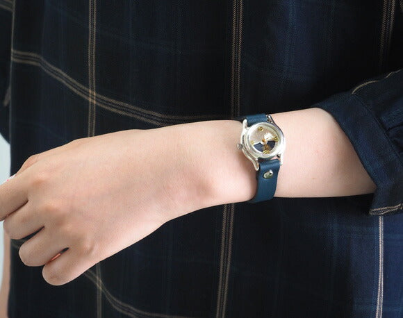 Watanabe Koubou Handmade Watch Ladies Silver Brass Numbers SUN &amp; MOON [NW-362SV-SM] 