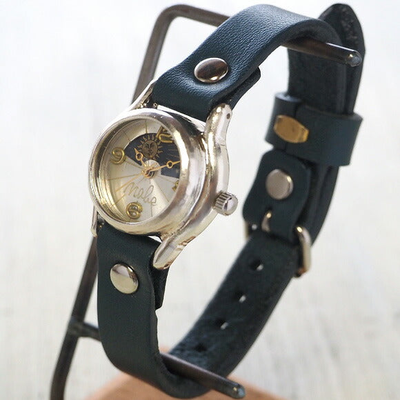 Watanabe Koubou Handmade Watch Ladies Silver Brass Numbers SUN &amp; MOON [NW-362SV-SM] 