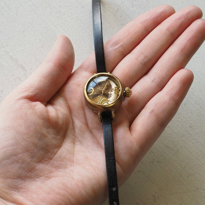渡辺工房 手作り腕時計 “Crescent Moon-LB4” レディースブラス [NW-365CM4]