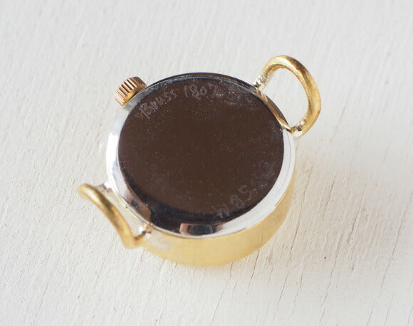 渡辺工房 手作り腕時計  “Lady's Brass” レディースブラス SUN＆MOON 5mm幅 ブラウン レザーベルト [NW-365SM]