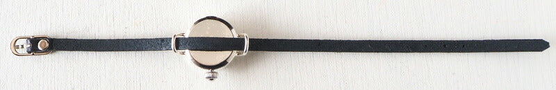 Watanabe Kobo Handmade Watch "Lady's Silver" Ladies Silver SUN &amp; MOON 5mm Wide Leather Strap [NW-365SV-SM] 