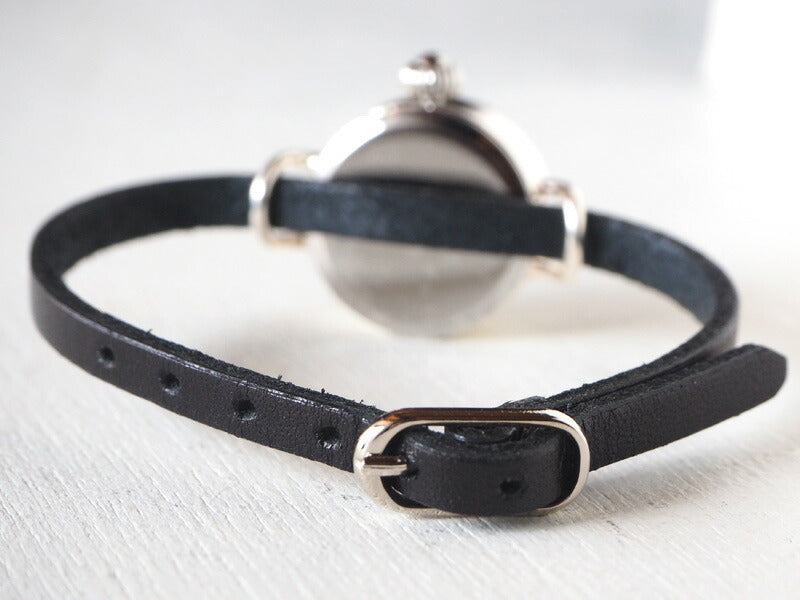 Watanabe Kobo Handmade Watch "Lady's Silver" Ladies Silver SUN &amp; MOON 5mm Wide Leather Strap [NW-365SV-SM] 