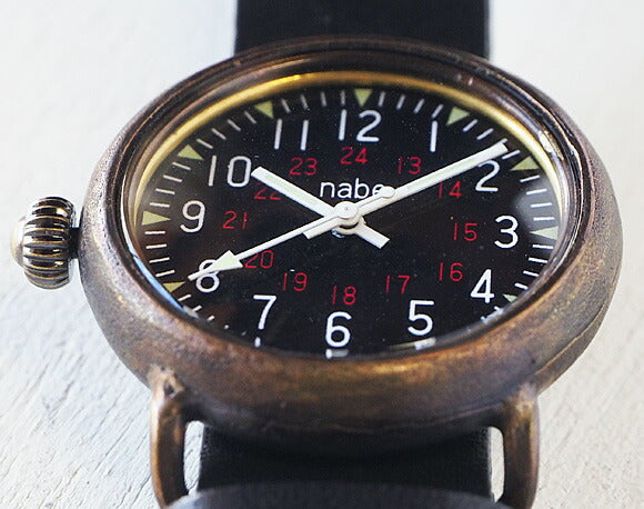 渡邊工坊手工手錶“Armor-MB-ML”黑色錶盤軍事手錶北約皮帶 [NW-370] 