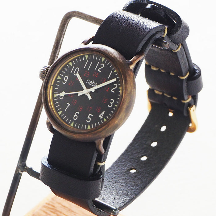 Watanabe workshop handmade watch "Armor-MB-ML" black dial military watch NATO belt [NW-370] 