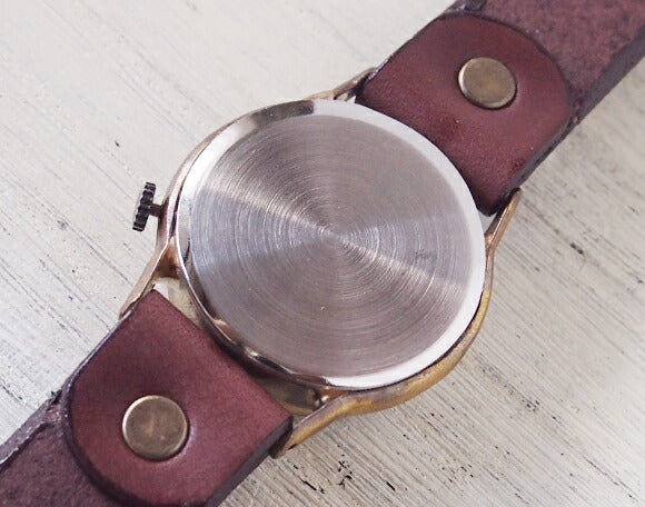 渡辺工房 手作り腕時計 “Index1-B-DATE”デイト付き 立体銅ベゼル メンズブラス [NW-64B-DATE]