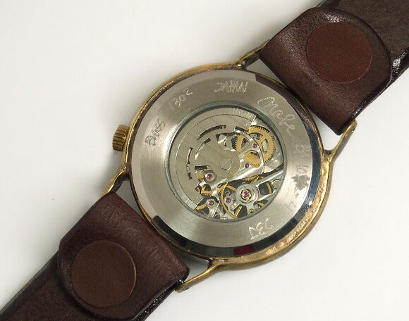 Watanabe Kobo 手工手錶 自動上鍊 後蓋 骨架 jumbo 黃銅 [NW-BAM022] 