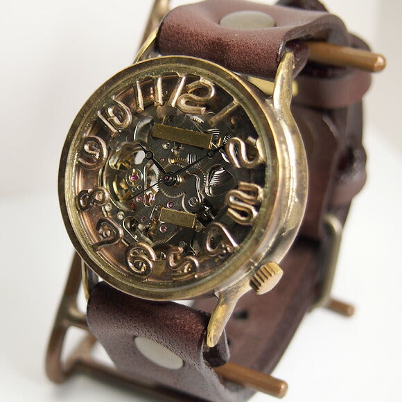 渡辺工房 手作り腕時計 自動巻 裏スケルトン ジャンボブラス [NW-BAM022]