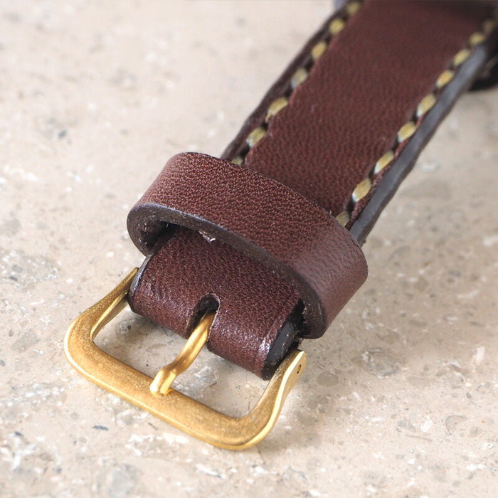 Watanabe Kobo handmade watch automatic winding back skeleton jumbo brass hand-sewn belt [NW-BAM025-T] 