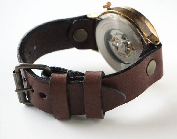 渡辺工房 手作り腕時計 自動巻 裏スケルトン ジャンボブラス 42mm ノーマルベルト [NW-BAM040-N]