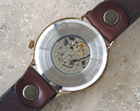 Watanabe workshop handmade watch automatic winding back skeleton jumbo brass 42mm normal belt [NW-BAM040-N] 