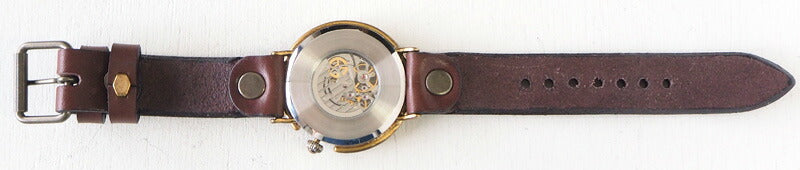 Watanabe workshop handmade watch automatic winding back skeleton jumbo brass plate number face 42mm normal belt [NW-BAM043] 