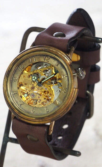 Watanabe Kobo handmade watch automatic winding back skeleton jumbo brass [NW-BAM045] 