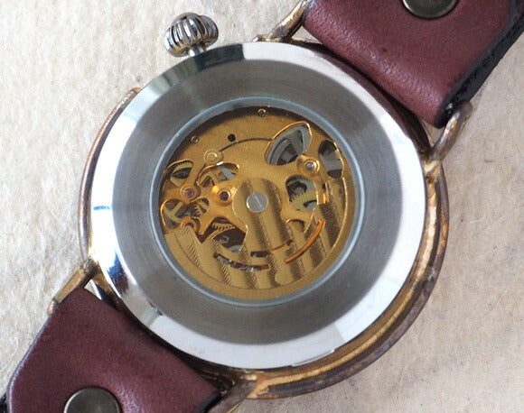 Watanabe Kobo handmade watch automatic winding back skeleton jumbo brass [NW-BAM045] 