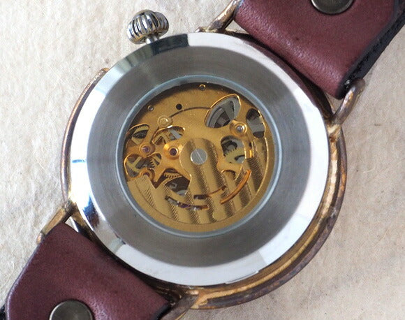 Watanabe Kobo 手工手錶 自動上鍊 後蓋 骨架 jumbo 黃銅 [NW-BAM045] 