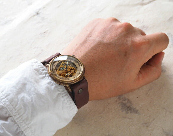 Watanabe Kobo handmade watch automatic winding back skeleton jumbo brass [NW-BAM045] 