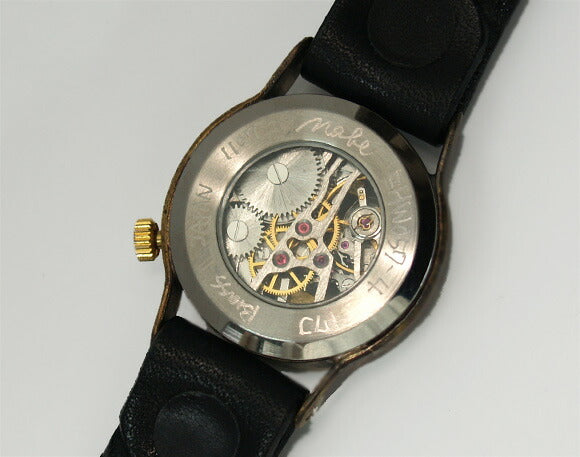 Watanabe Kobo Handmade Wristwatch Manual Winding Type Back Skeleton “Explorer” Men's Brass [NW-BHW057] 