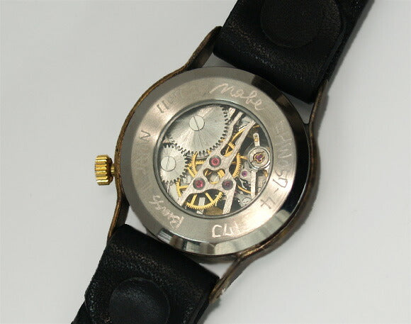 渡辺工房 手作り腕時計 手巻き式 裏スケルトン “Explorer”メンズブラス [NW-BHW057]