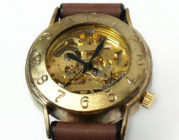 Watanabe Koubou Handmade Wristwatch Manual Winding Type Back Skeleton “Explorer” Jumbo Brass [NW-BHW058] 