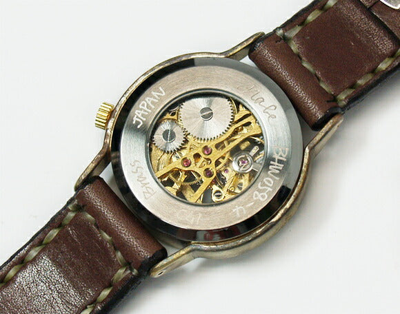 Watanabe Koubou Handmade Wristwatch Manual Winding Type Back Skeleton “Explorer” Jumbo Brass [NW-BHW058] 