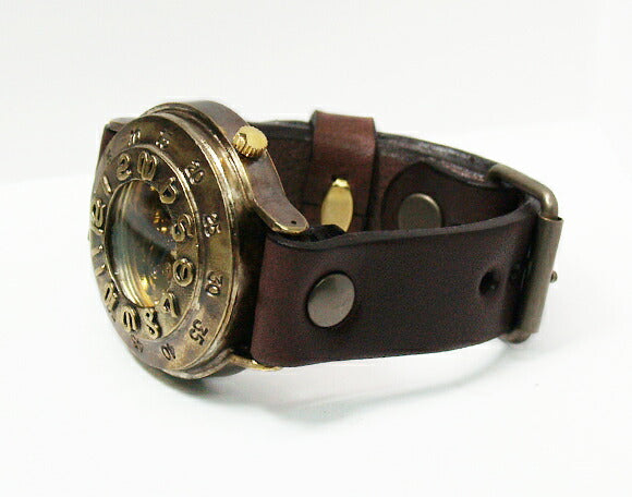 渡辺工房 手作り腕時計 手巻き式 Gunboat ジャンボブラス 裏スケルトン [NW-BHW061]