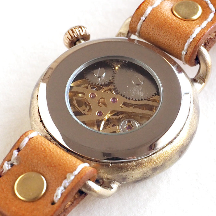 Watanabe Kobo Handmade Wristwatch Mechanical "Wanokoku" Temaki 1" Round Case Chinese Numerals 34mm Size [NW-BHW148] 