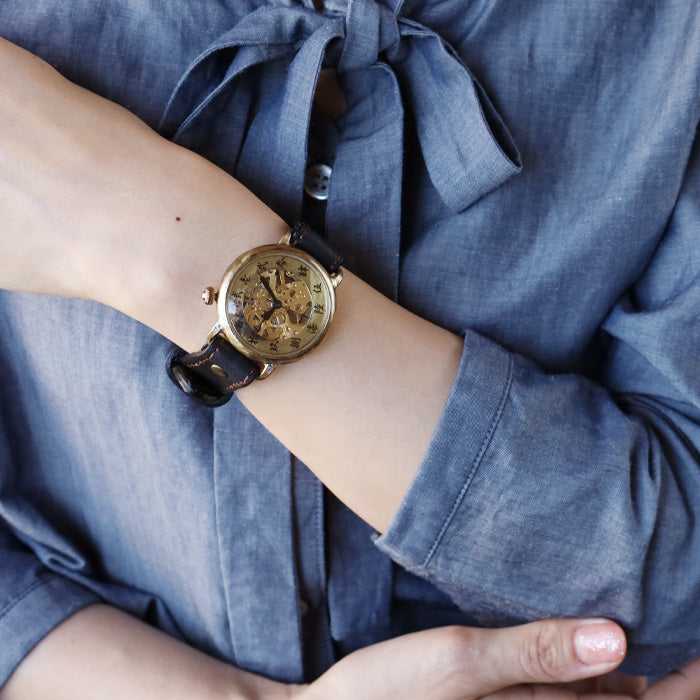 渡辺工房 手作り腕時計 “倭ノ刻(わのこく) 手巻二” 手巻き 漢数字 38ｍｍサイズ [NW-BHW149]