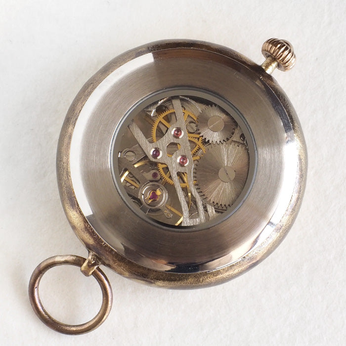 渡辺工房 手作り懐中時計 “倭の刻 手巻 懐二（わのこく てまき かいに）” 手巻き 漢数字 38ｍｍ [NW-BHW154]