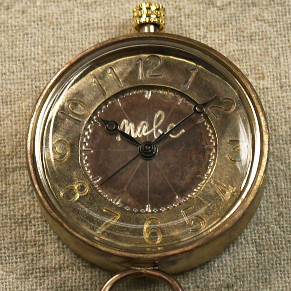 渡邊工作室手工懷錶“S-WATCH pocket-B1”阿拉伯數字巨型黃銅 [NW-JUM104-A] 