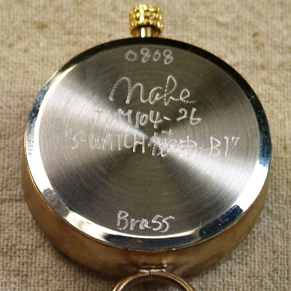 渡辺工房 手作り懐中時計 “S-WATCH懐中-B1”アラビア数字 ジャンボブラス [NW-JUM104-A]