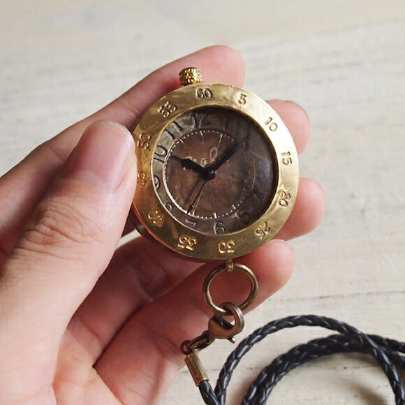 Watanabe Koubou Handmade Pocket Watch “Biggie Pocket-B” Jumbo Brass [NW-JUM109] 