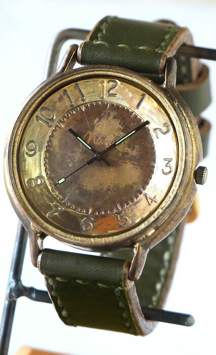 渡辺工房 手作り腕時計 “GRANDAD-B”ジャンボブラス 手縫いベルト [NW-JUM116]