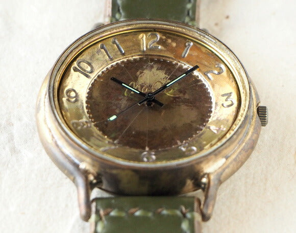 渡邊工坊手工手錶“GRANDAD-B”巨型黃銅手縫皮帶 [NW-JUM116] 