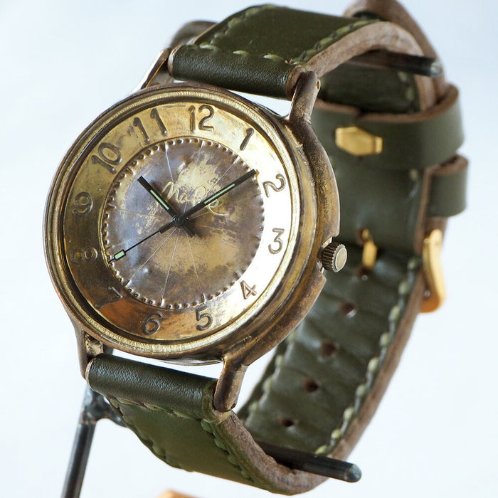 Watanabe workshop handmade watch "GRANDAD-B" jumbo brass hand-stitched belt [NW-JUM116] 
