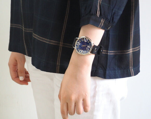 渡辺工房 手作り腕時計 ジャンボシルバー “GRANDAD 2” クリアブルー文字盤 [NW-JUM116B-BL]