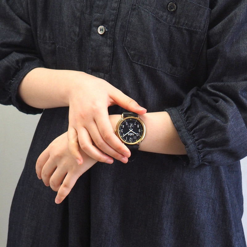 渡辺工房 手作り腕時計 “GRANDAD-B-SSP”ジャンボブラス 黒文字盤 スモールセコンド [NW-JUM116SSP-BK]