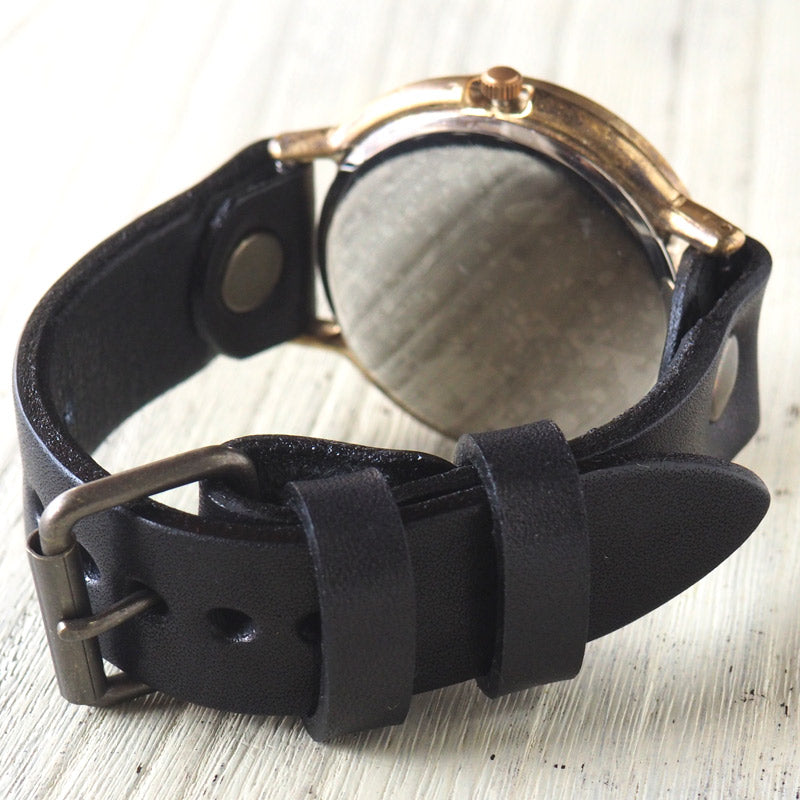 渡辺工房 手作り腕時計 “GRANDAD-B-SSP”ジャンボブラス 黒文字盤 スモールセコンド [NW-JUM116SSP-BK]