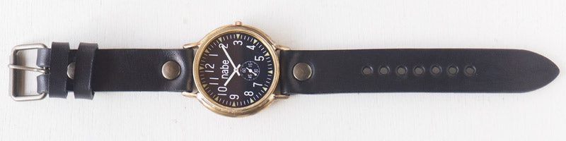 渡辺工房 手作り腕時計 “GRANDAD-B-SSP”ジャンボブラス 黒文字盤 スモールセコンド [NW-JUM116SSP-BK]