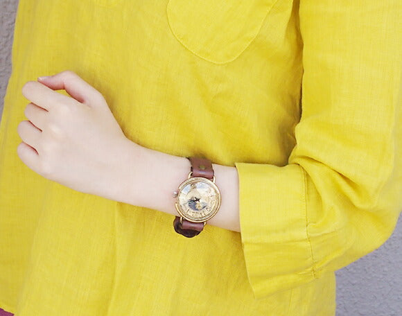 Watanabe Koubou 手工手錶 “BigWheel2-B-SUN&amp;MOON” 巨型黃銅 [NW-JUM125-SM] 