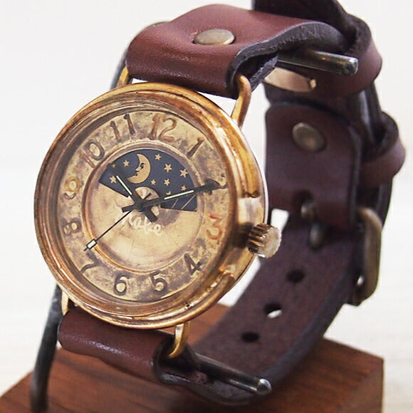 Watanabe Koubou Handmade Watch “BigWheel2-B-SUN&amp;MOON” Jumbo Brass [NW-JUM125-SM] 