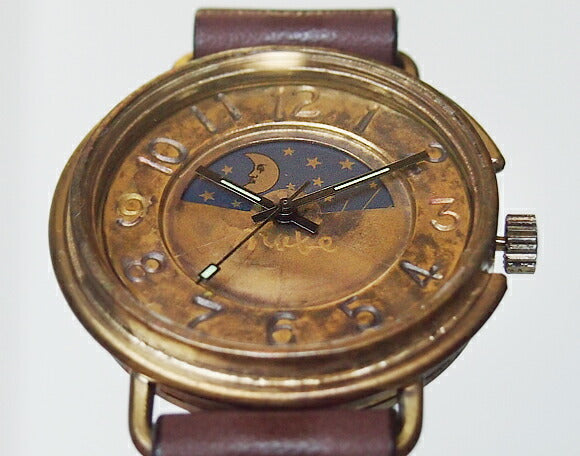 Watanabe Koubou Handmade Watch “BigWheel2-B-SUN&amp;MOON” Jumbo Brass [NW-JUM125-SM] 